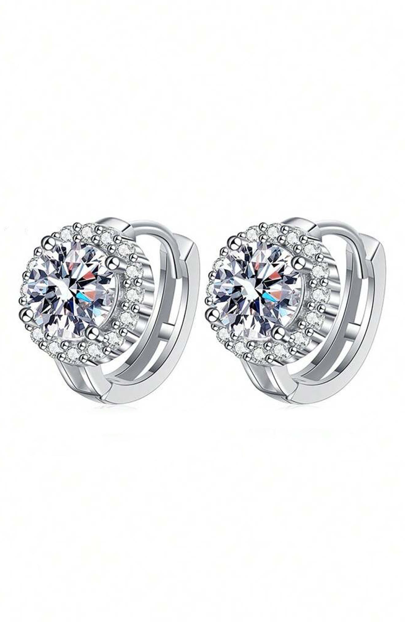 House of Frosted Shari Elizabeth 14K White Gold Plate Sterling Silver White Topaz Stud Earrings