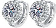 House of Frosted Shari Elizabeth 14K White Gold Plate Sterling Silver White Topaz Stud Earrings