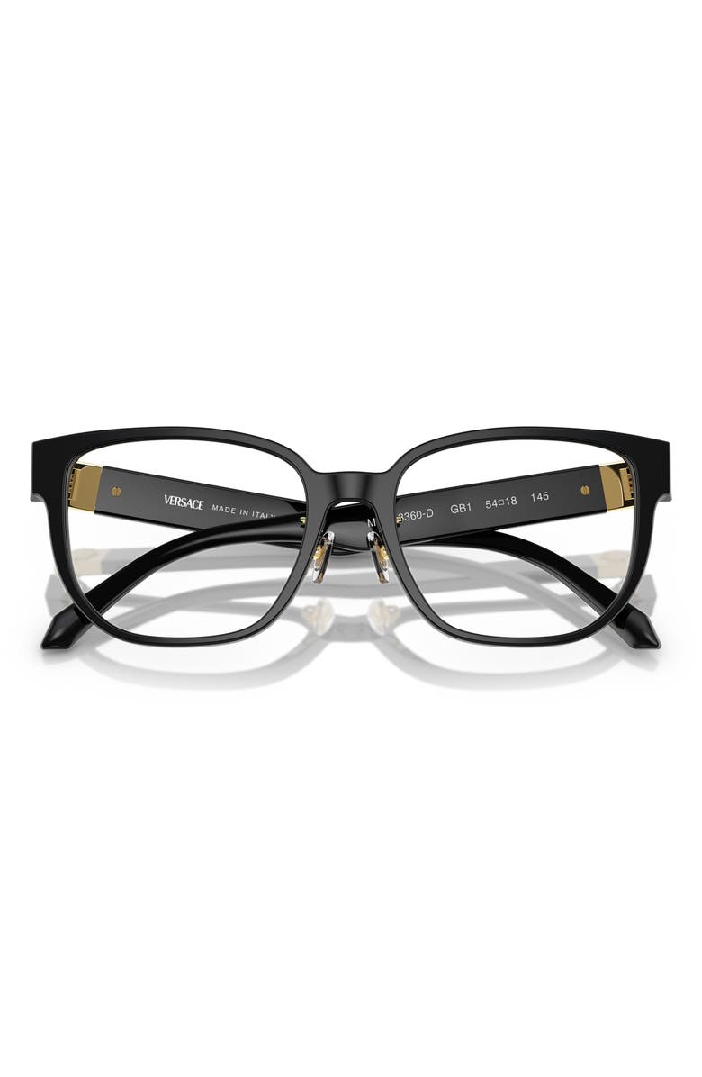 Versace 54mm Square Optical Galsses, Alternate, color, Black