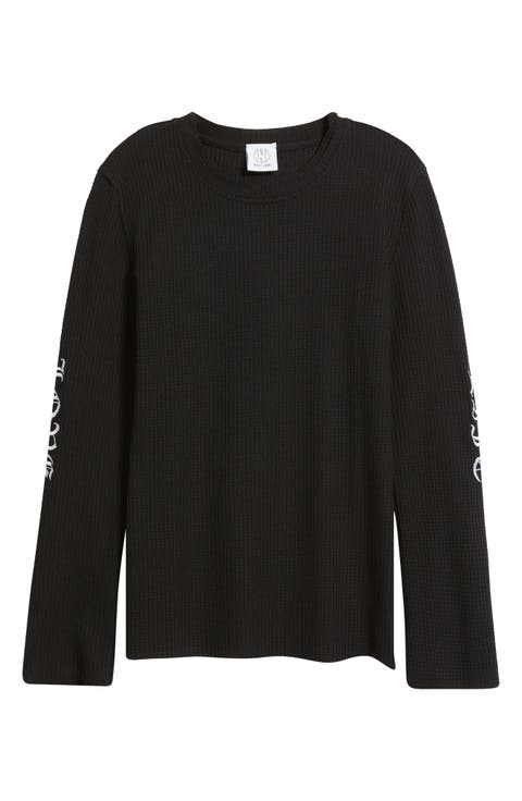 Fleur Embroidered Thermal Knit Top