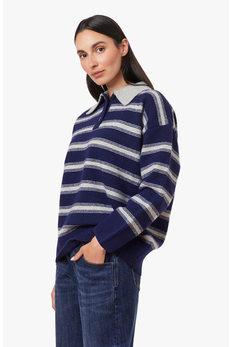 Stripe Oversize Polo Sweater, Alternate, color, NEW NAVY