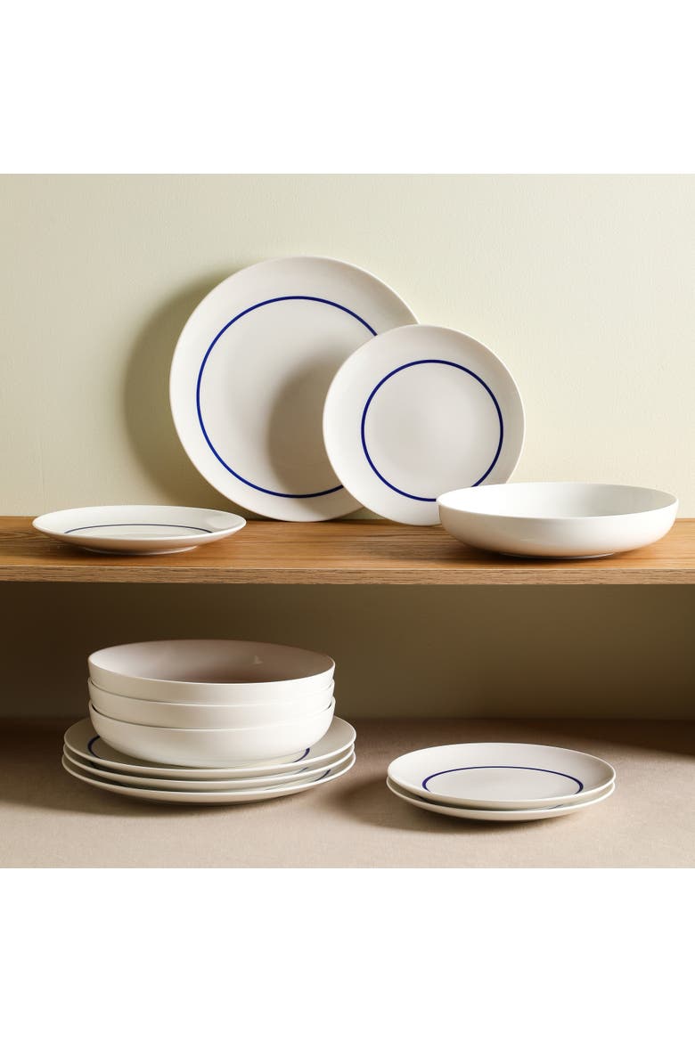 Luna Porcelain 24-Piece Dinnerware Set, Alternate, color, Blue