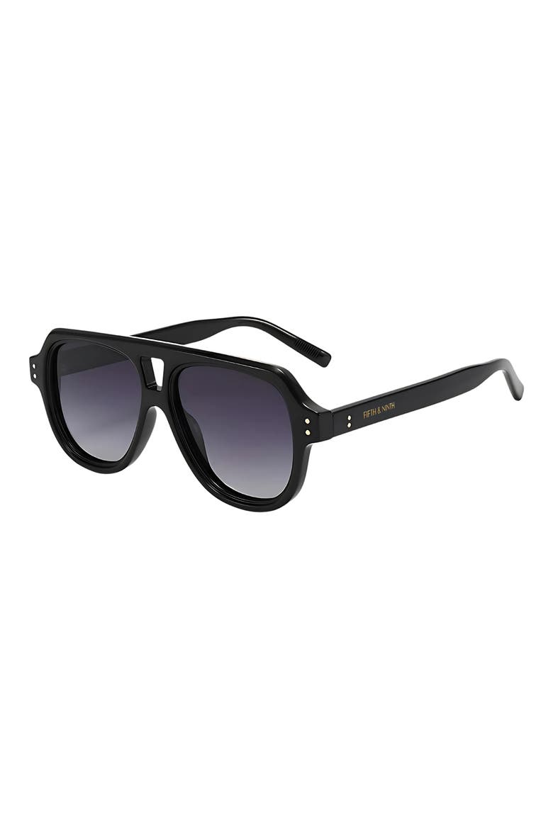 Ender 53mm Polarized Aviator Sunglasses, Alternate, color, BLACK / BLACK