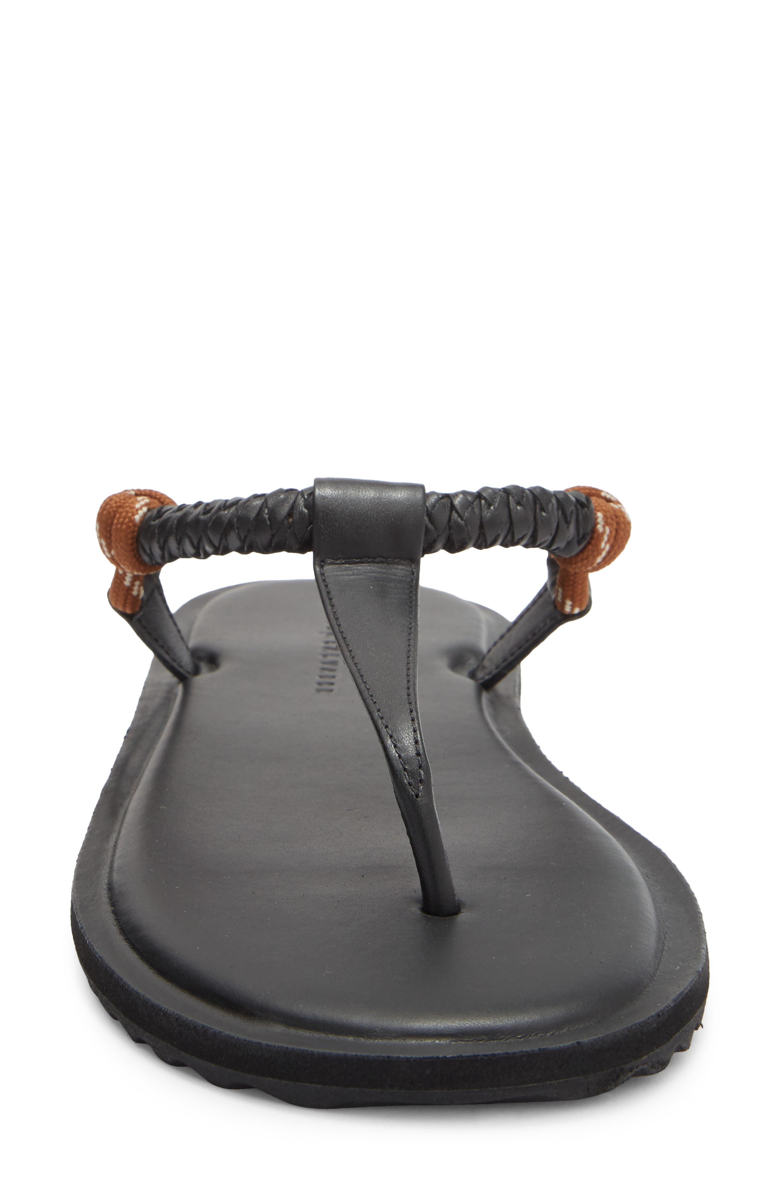 Selah Knotted T-Strap Sandal, Alternate, color, CHOCOLATE ROPE COMBO