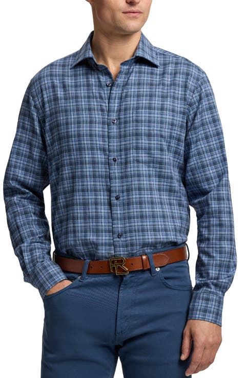 Aston Plaid Brushed Cotton Button-Up Shirt
