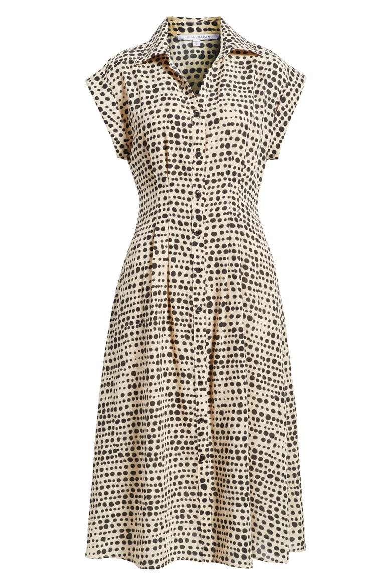 Mixed Dot Print Midi Shirtdress, Alternate, color, BLACK MULTI