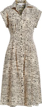 Julia Jordan Mixed Dot Print Midi Shirtdress