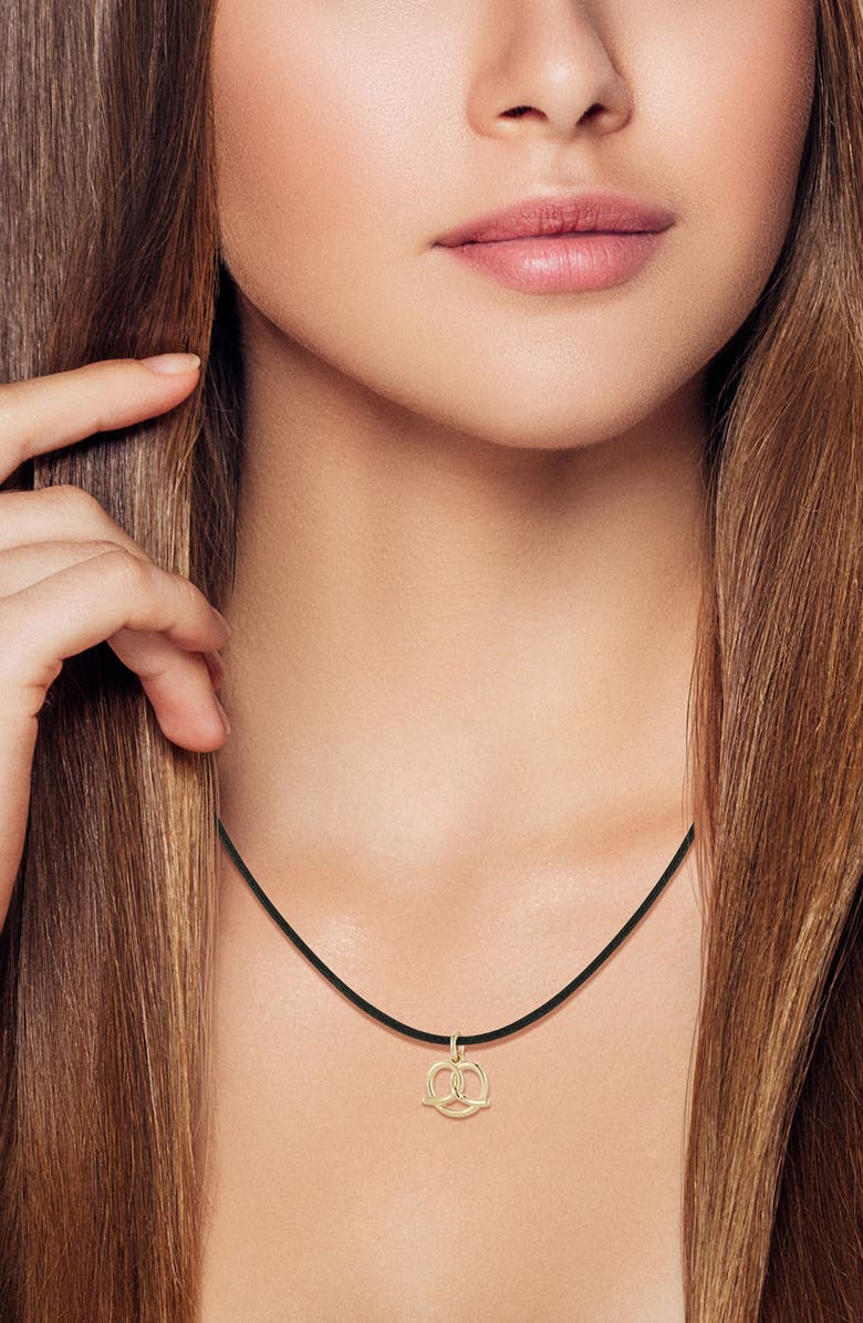 Ember Fine Jewelry Pretzel Pendant Necklace, Alternate, color, Gold