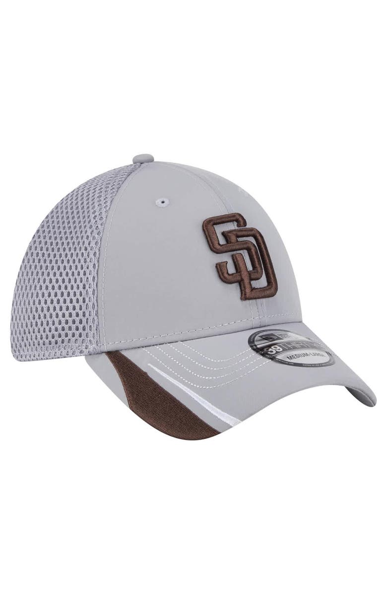 New Era Men's New Era Gray San Diego Padres Linear 39THIRTY Flex-Fit Hat, Alternate, color, Gray