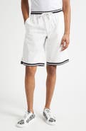 Dolce&Gabbana Majolica Print Cotton Poplin Drawstring Shorts