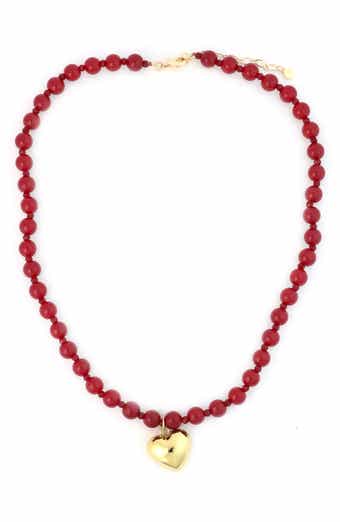 Heart Pendant Beaded Necklace