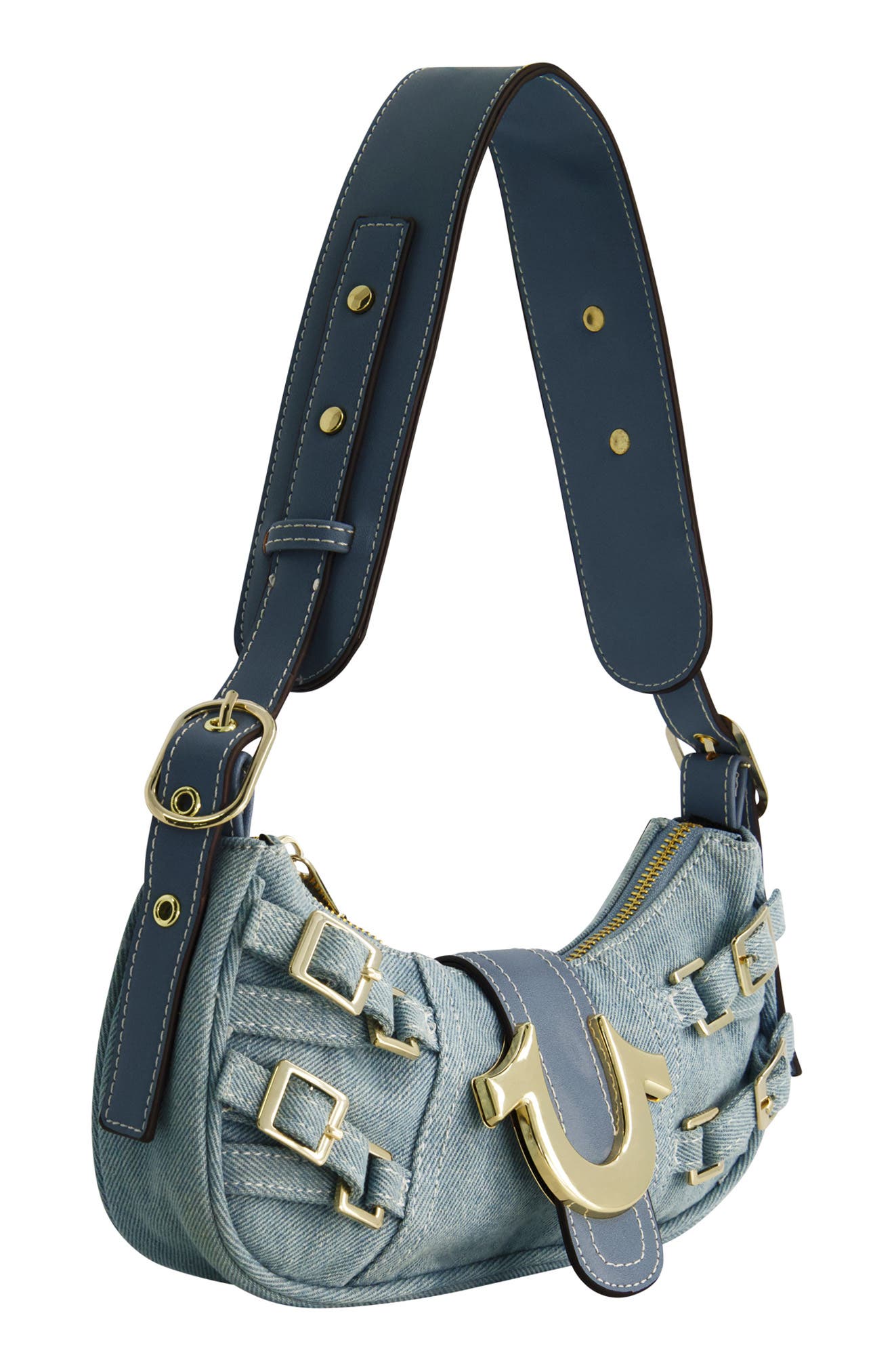 Multi-Strap Denim Shoulder Bag, Alternate, color, DENIM