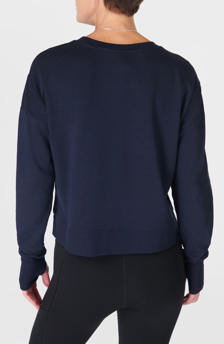 Sweaty Betty After Class Cotton Blend Crop Sweatshirt, Alternate, color, Navy Blue