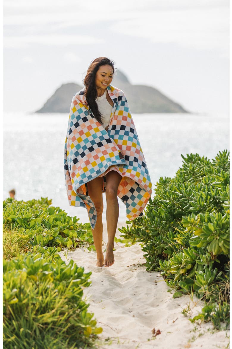 Sundown Cotton Beach Towel, Alternate, color, CHECK MULTI