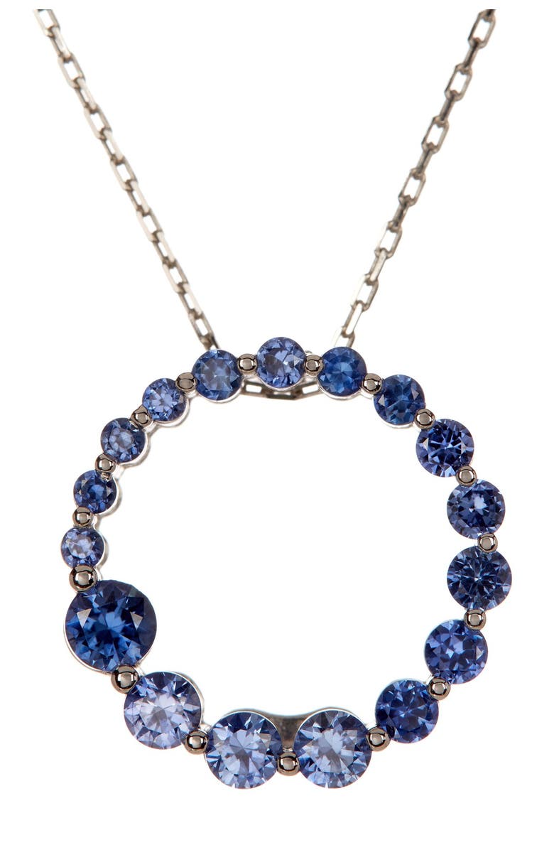 SUZY LEVIAN Sterling Silver Blue Sapphire Journey Pendant Necklace, Main, color, 