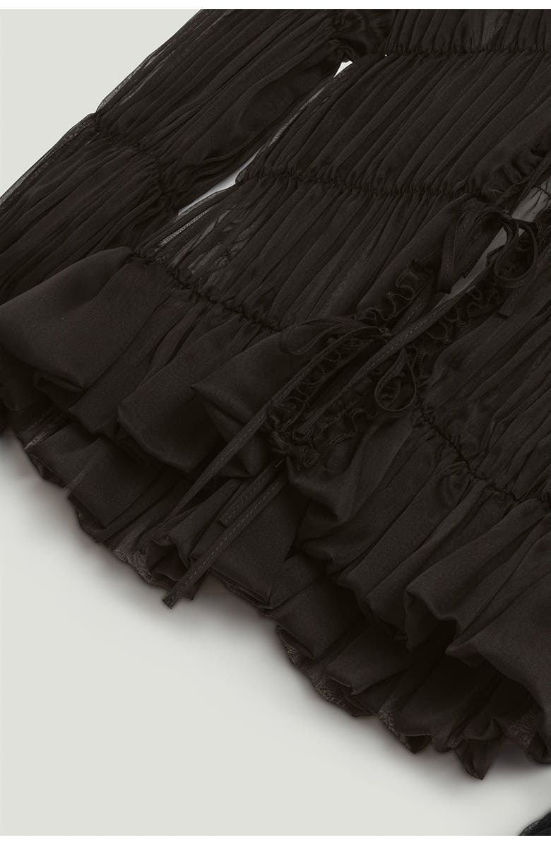 Nocturne Ruched Sheer Blouse, Alternate, color, Brown