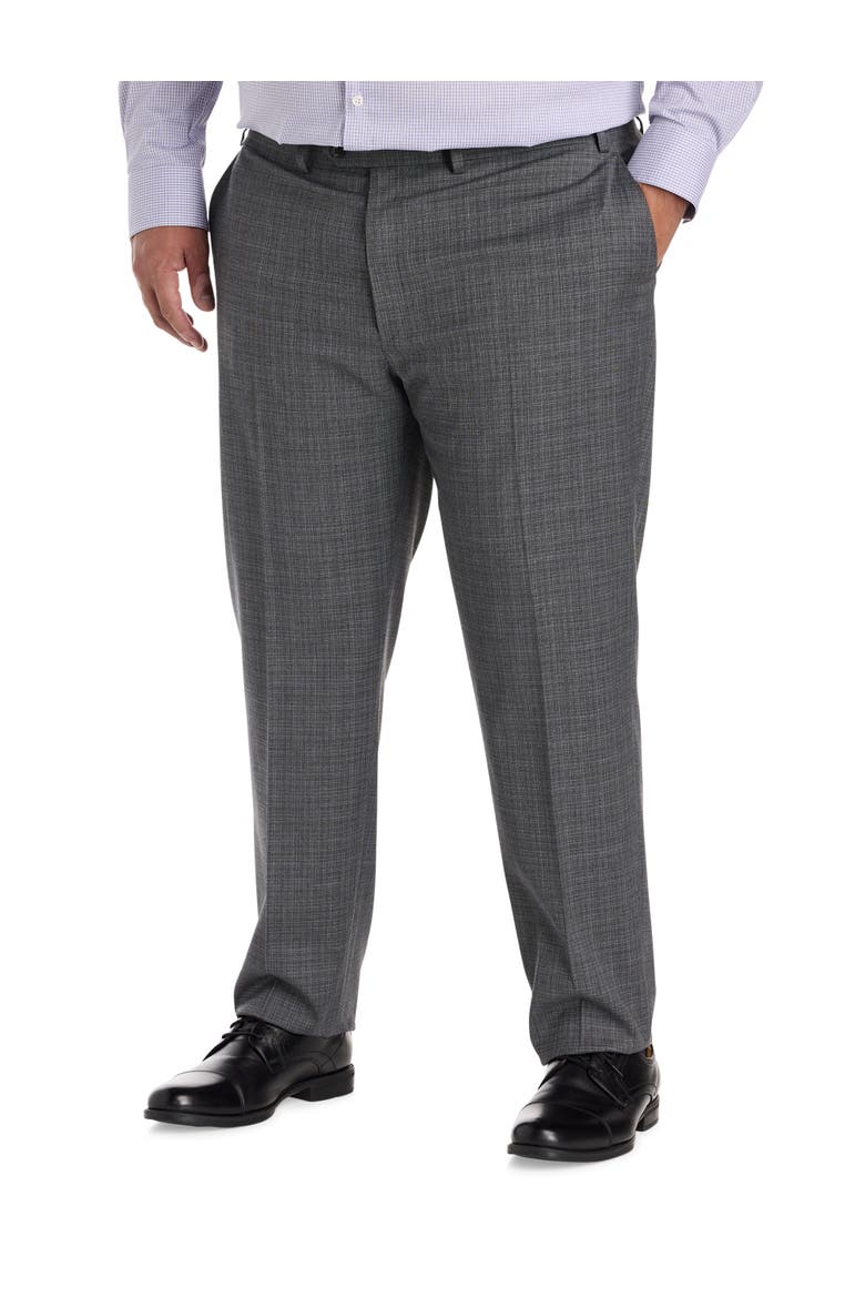 Big & Tall Transitional Check Suit Pants, Main, color, GREY