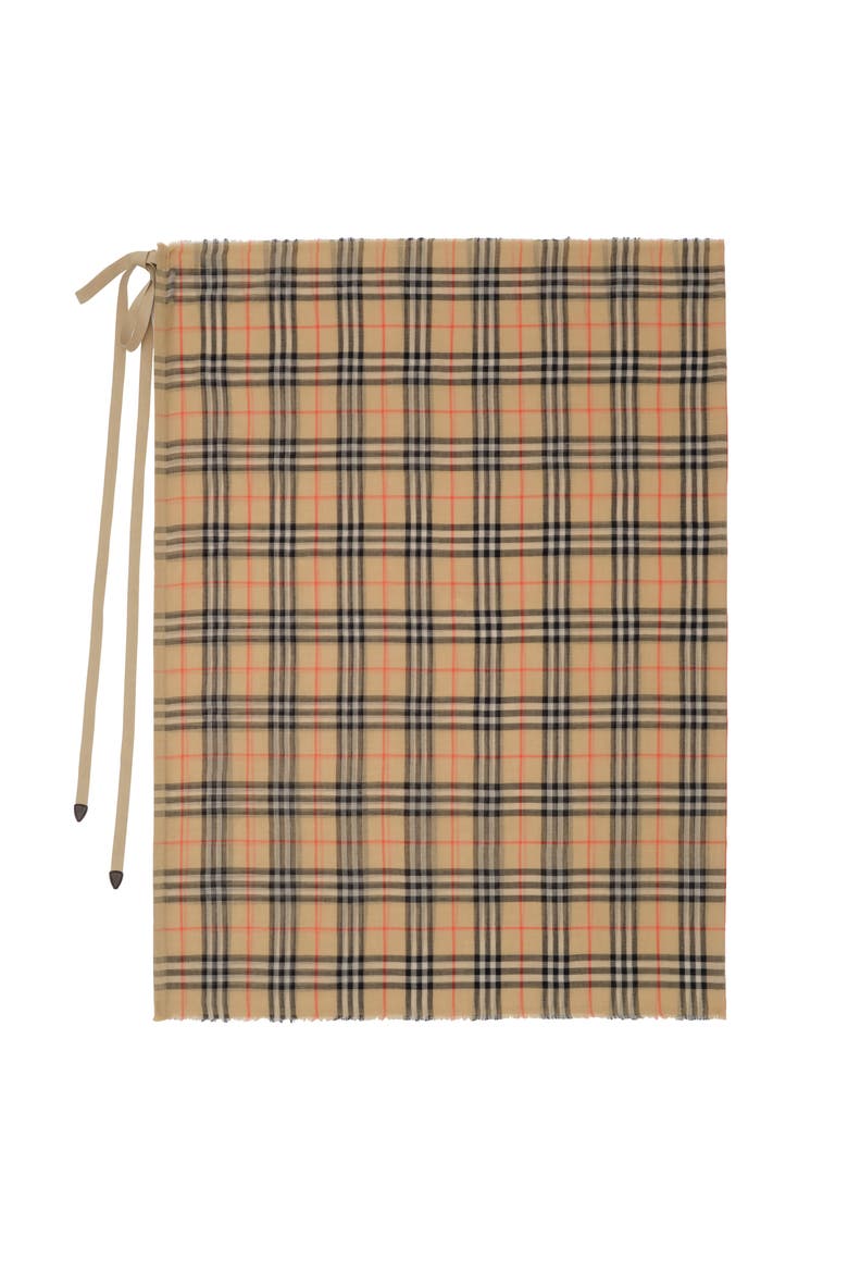 Check Cotton Sarong, Main, color, Sand beige