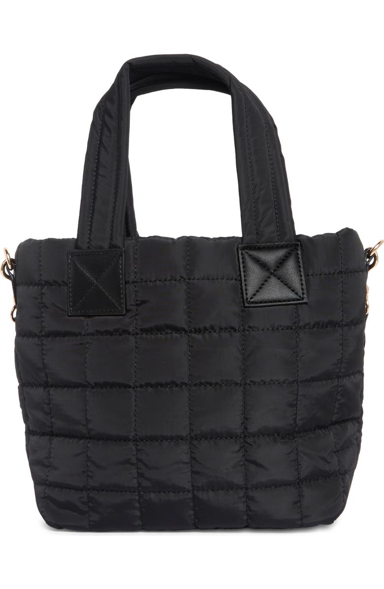 URBAN EXPRESSIONS HANDBAGS Quilted Nylon Tote Bag, Main, color, Black