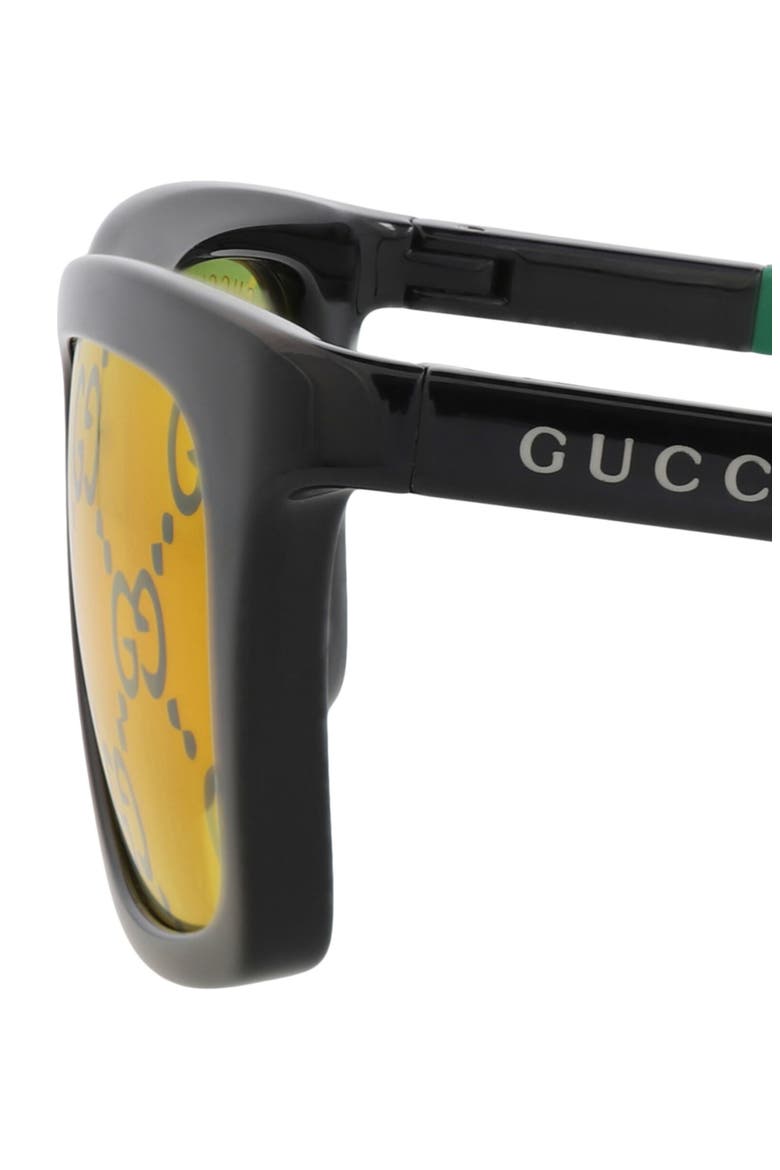 51mm Square Sunglasses, Alternate, color, BLACK GREEN YELLOW