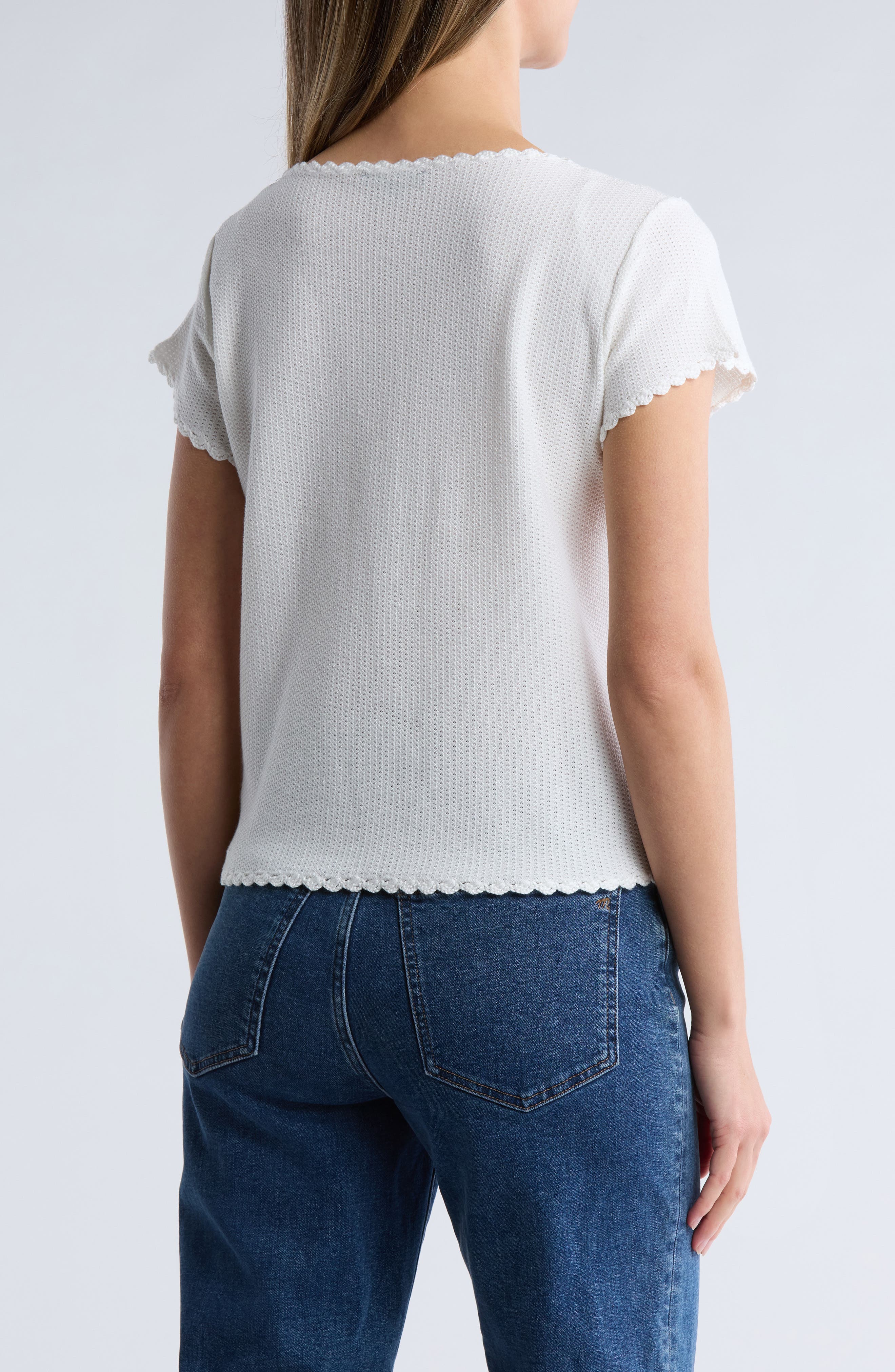 Boat Neck Cap Sleeve Seed Stitch Sweater - image 2
