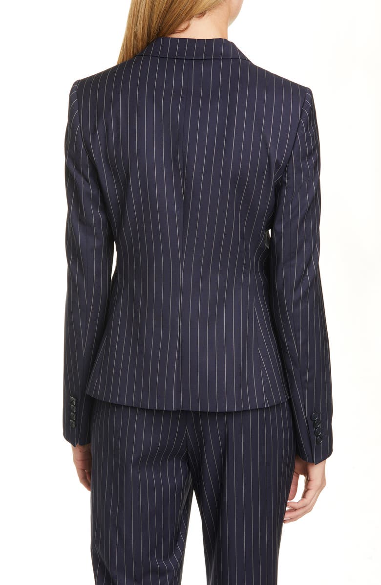 BOSS Jaxtina Stretch Wool Pinstripe Jacket, Alternate, color,