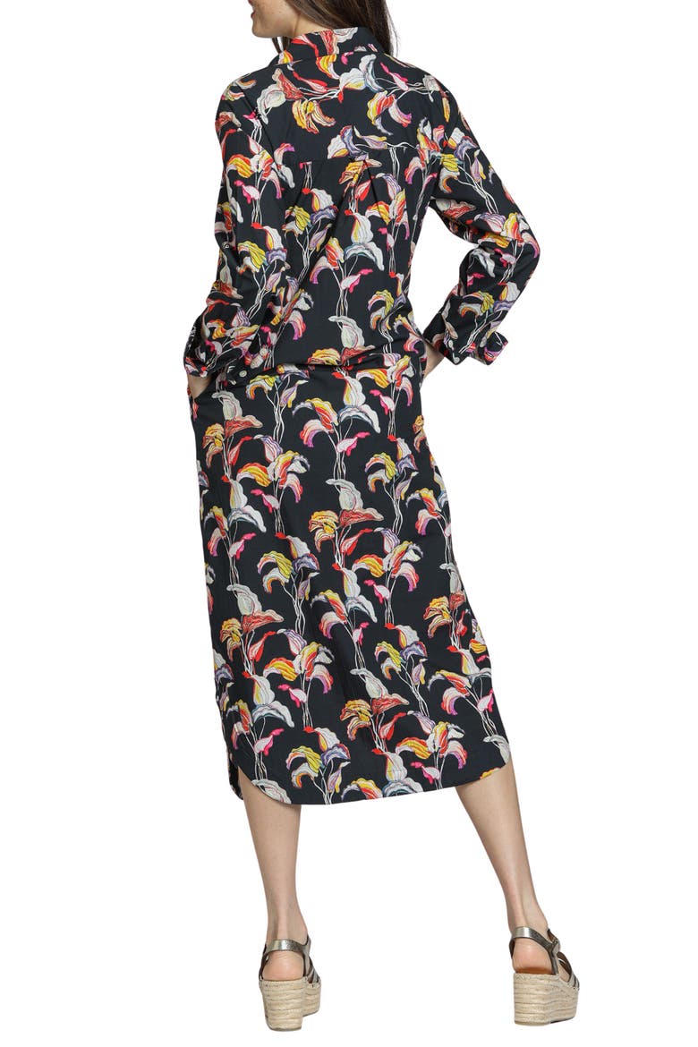 Printed Long Sleeve Cotton Shirtdress, Alternate, color, BLACK MULTI