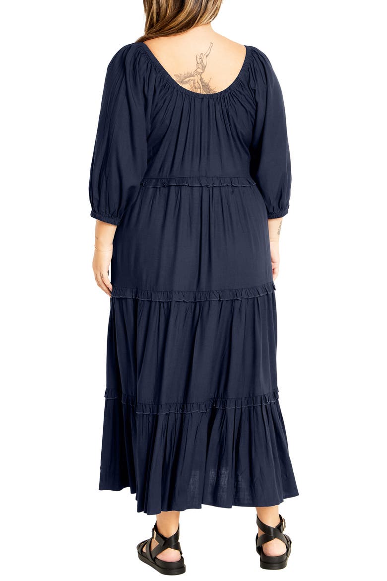 Ophelia Ruffle Tiered Dress, Alternate, color, NAVY