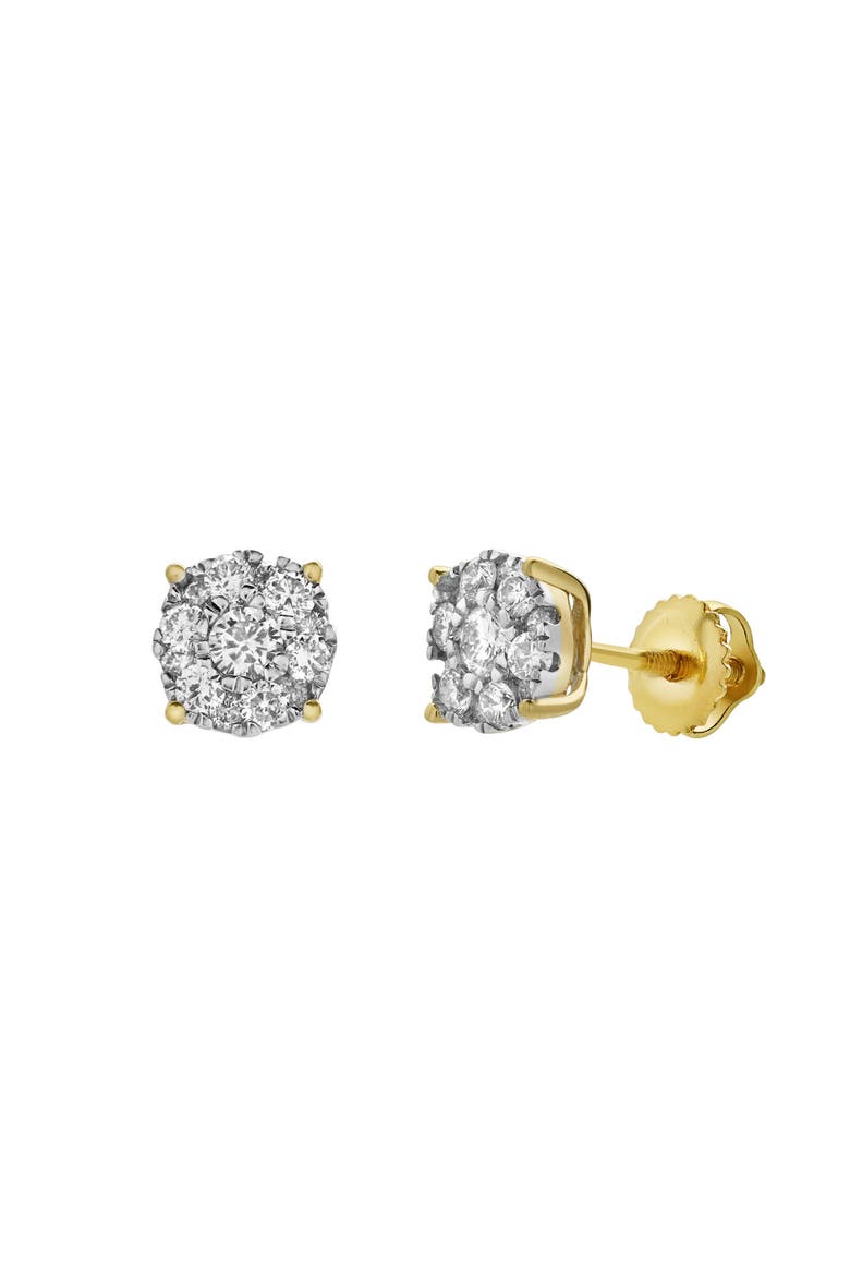 Arc 14K Yellow Gold Cluster Lab Grown Diamond Unisex Earrings - 0.5 Cts, Alternate, color, 14K Yellow Gold