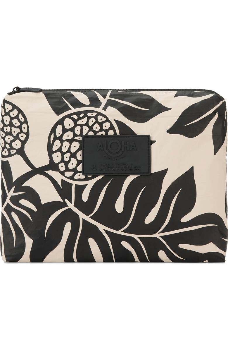 Aloha Collection Mid Holomua Water Resistant Tyvek<sup>®</sup> Zip Pouch, Main, color, Black/ Sandstone