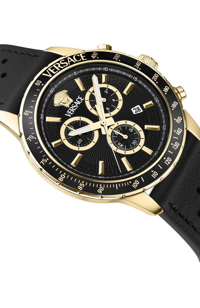 Versace Sport Chronograph Silicone Strap Watch, 44mm, Alternate, color, 