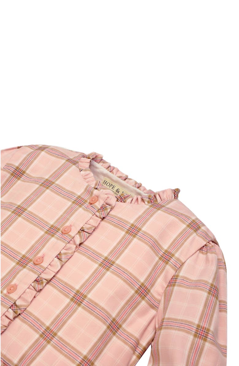 Hope & Henry Girls' Organic Tiered Ruffle Neck Dress, Toddler, Alternate, color, Fall Rose Plaid