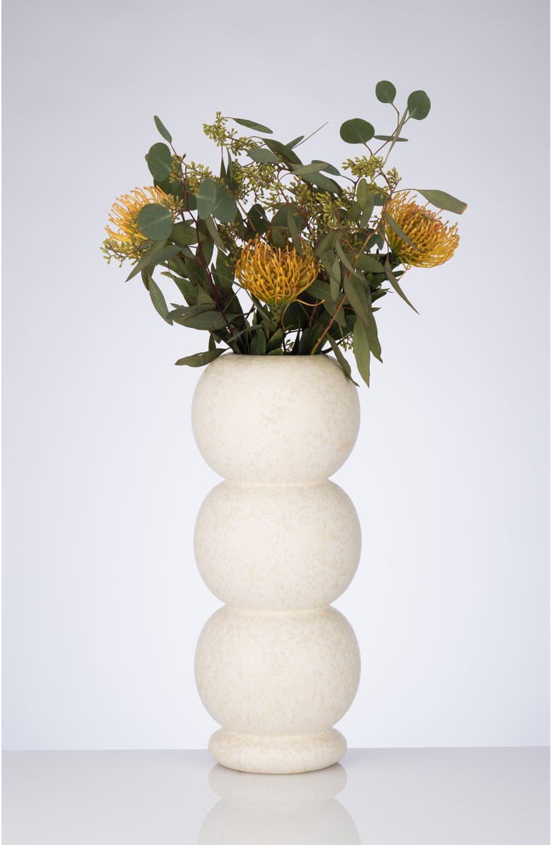 DinaDecor Stacked & Chic Vase, Alternate, color, White
