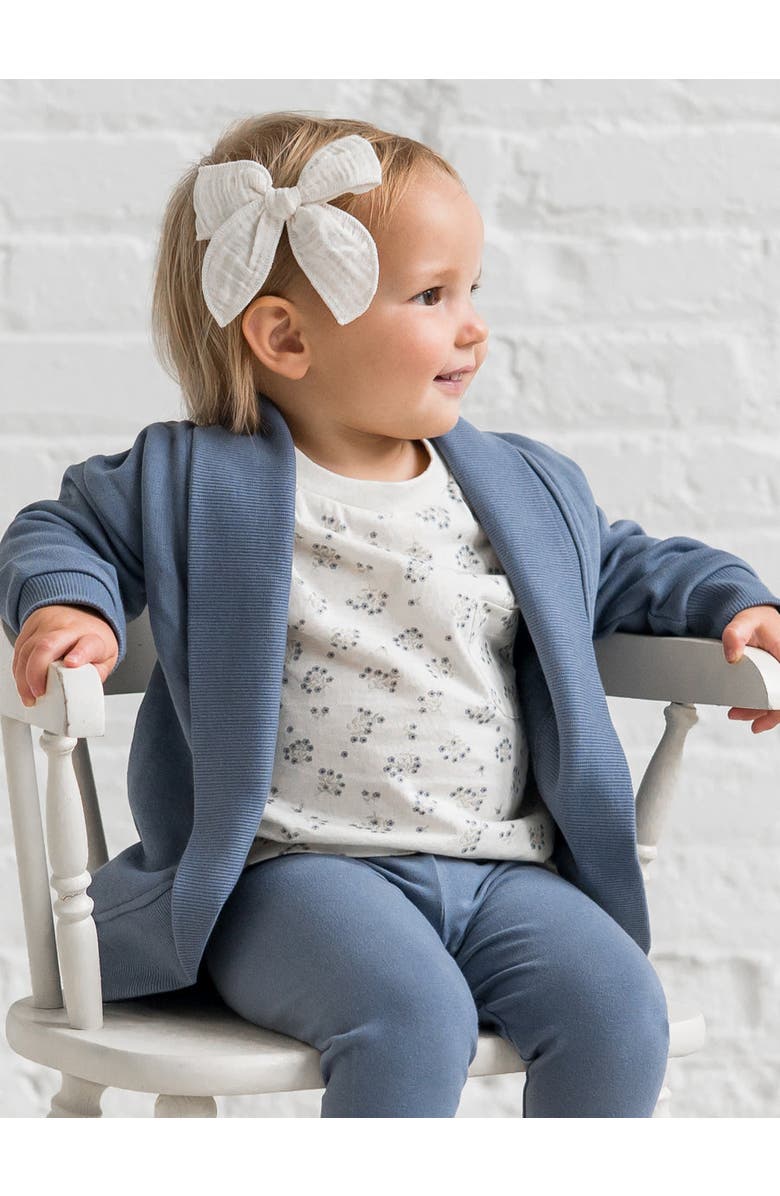 Kendi Organic Finola Fleece Cocoon Cardigan, Alternate, color, Denim