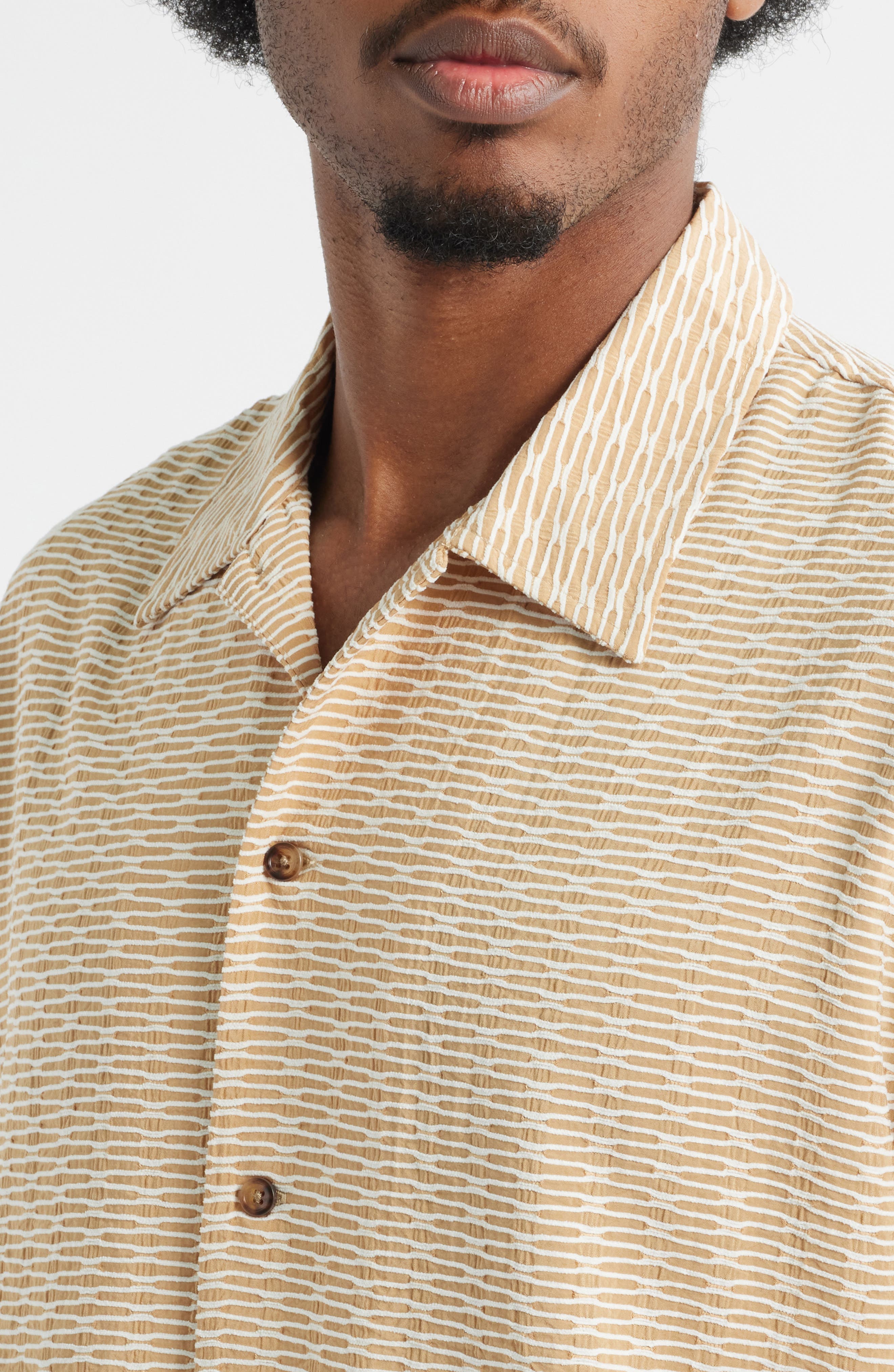 Elijah Geo Pattern Chenille Button-Up Shirt - image 2