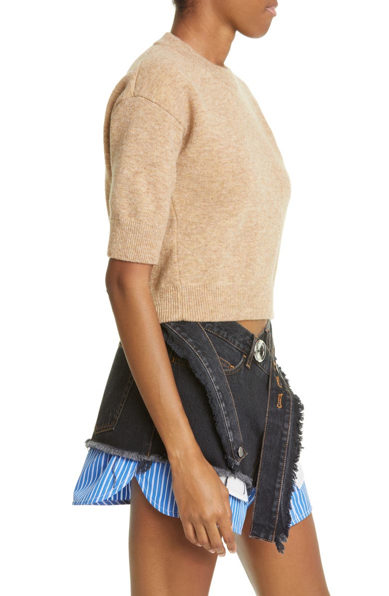 Meryll Rogge Short Sleeve Double Face Cashmere & Wool Sweater, Alternate, color, 