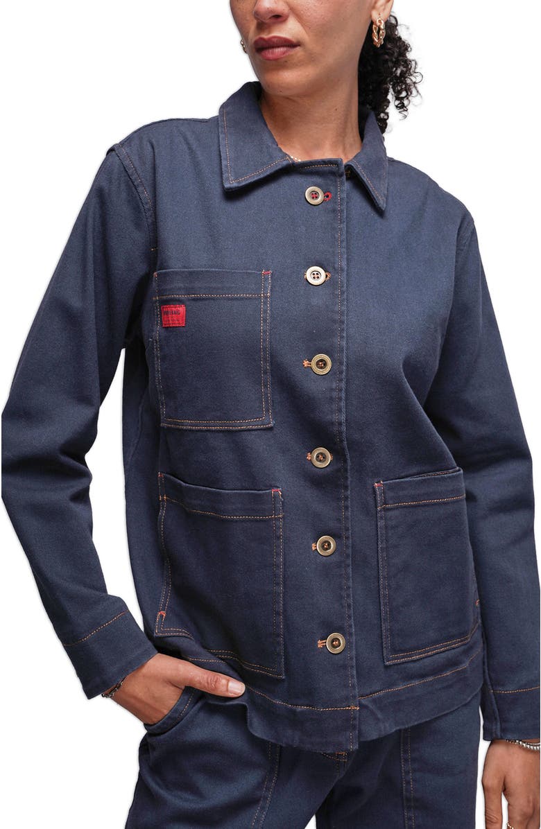 WILDFANG The Essential Denim Utility Jacket, Main, color, Navy