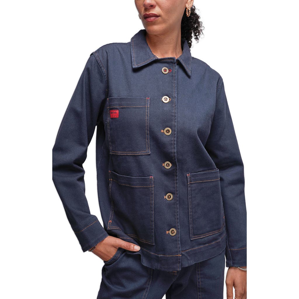 WILDFANG The Essential Denim Utility Jacket in Navy at Nordstrom, Size X-Small