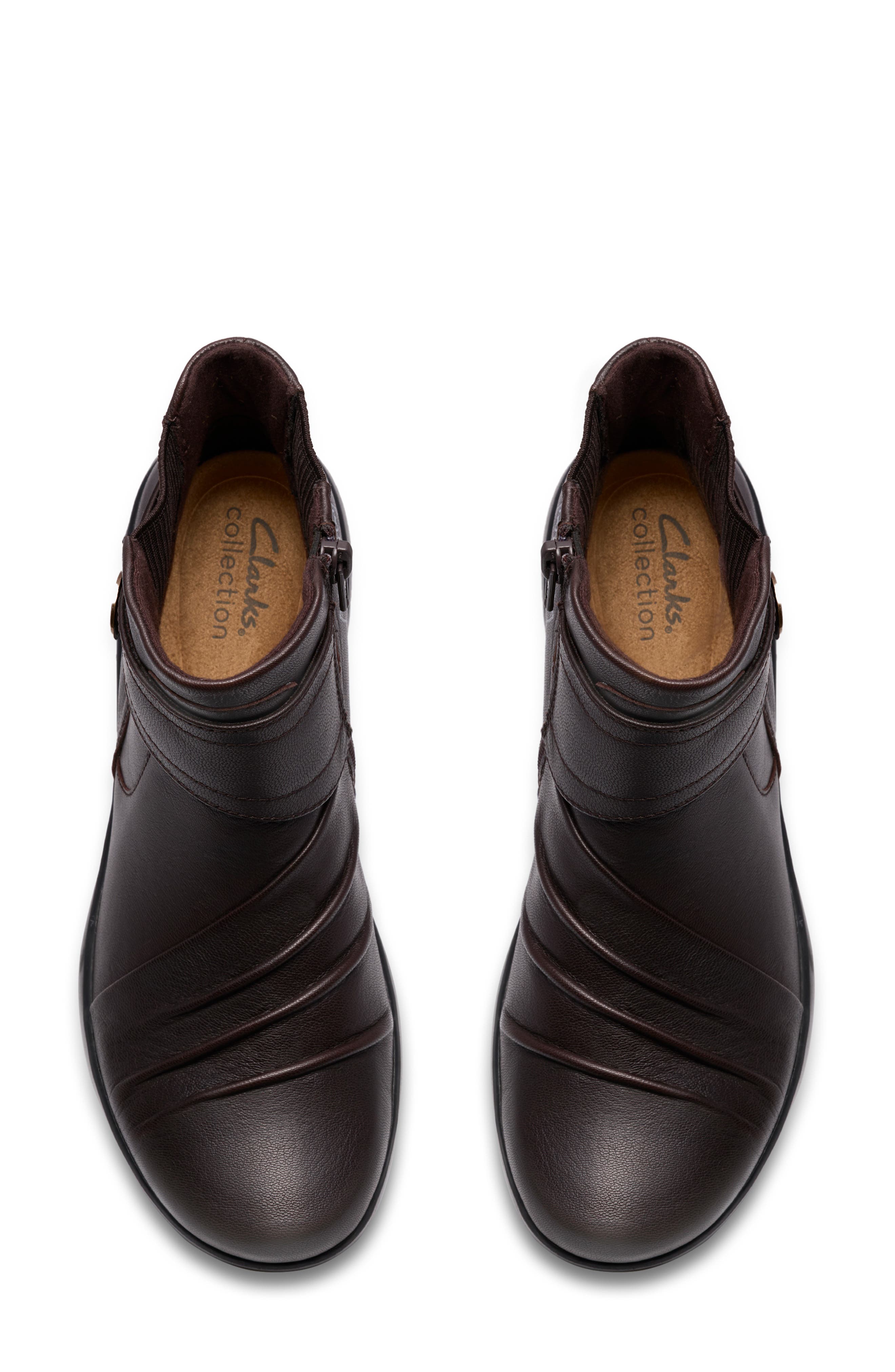 Clarks<sup>®</sup> Katelyn Sara Ankle Boot, Alternate, color, Chocolate Leather