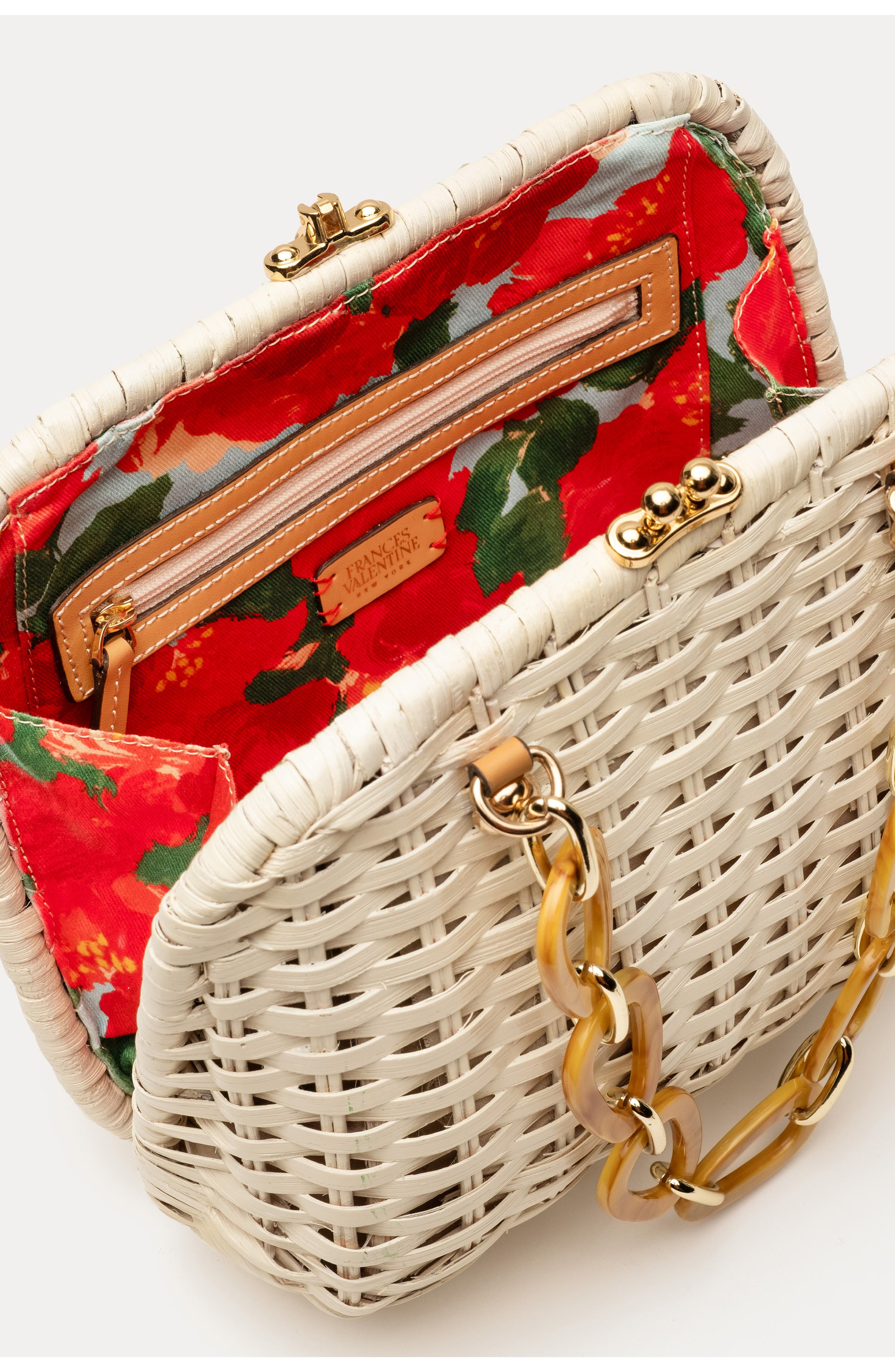 Frances Valentine Hen Wicker Basket Bag, Alternate, color, 