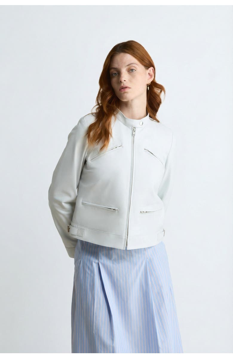 FURNIQ UK Blair Leather Jacket, Main, color, White