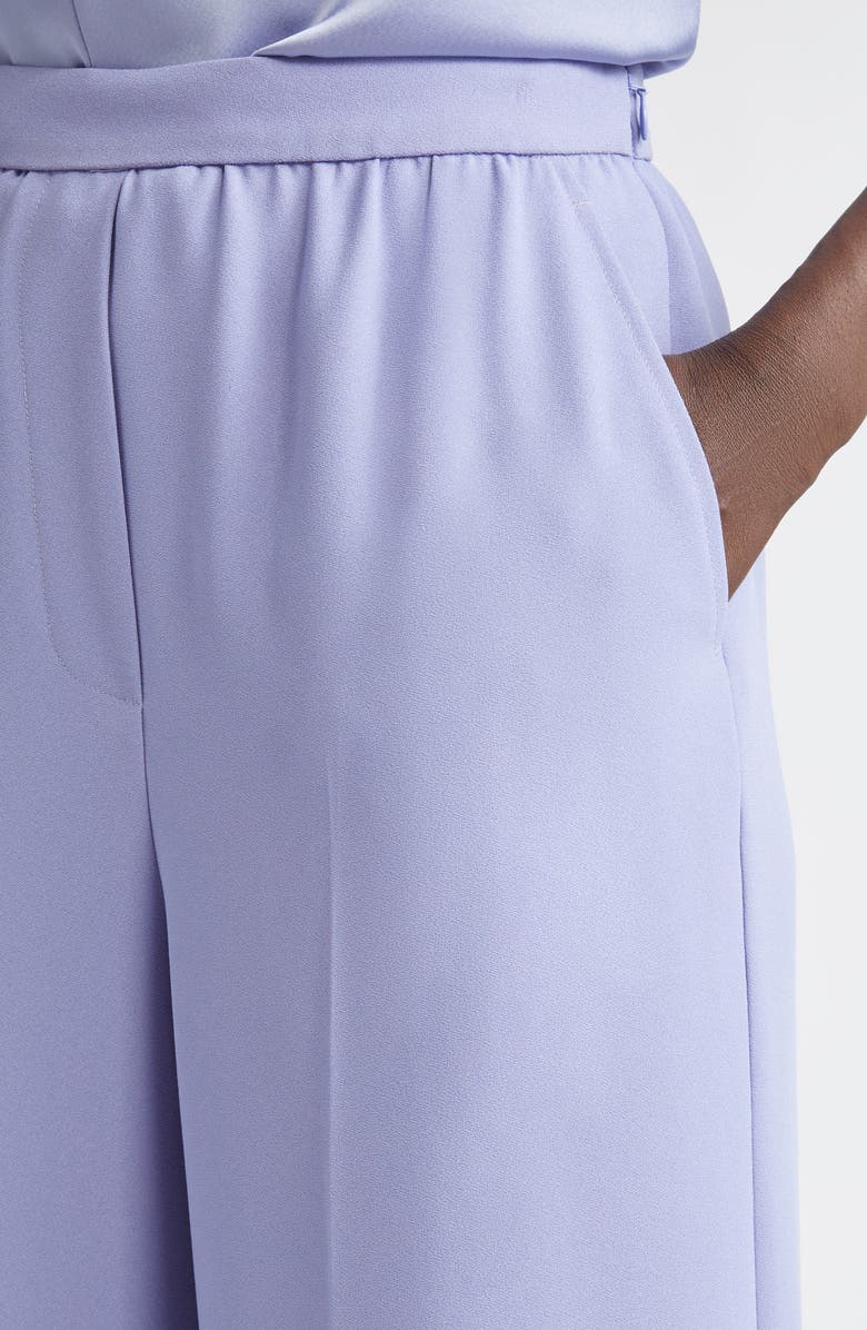 ST. JOHN Satin Back Crepe Wide Leg Pants, Alternate, color, Iris