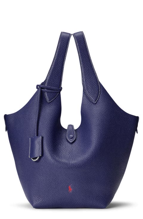 Shiny Drum Pebble Leather Tote