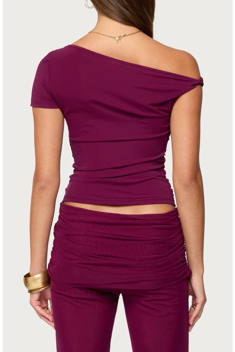 Halli Twist One-Shoulder Top, Alternate, color, BURGUNDY