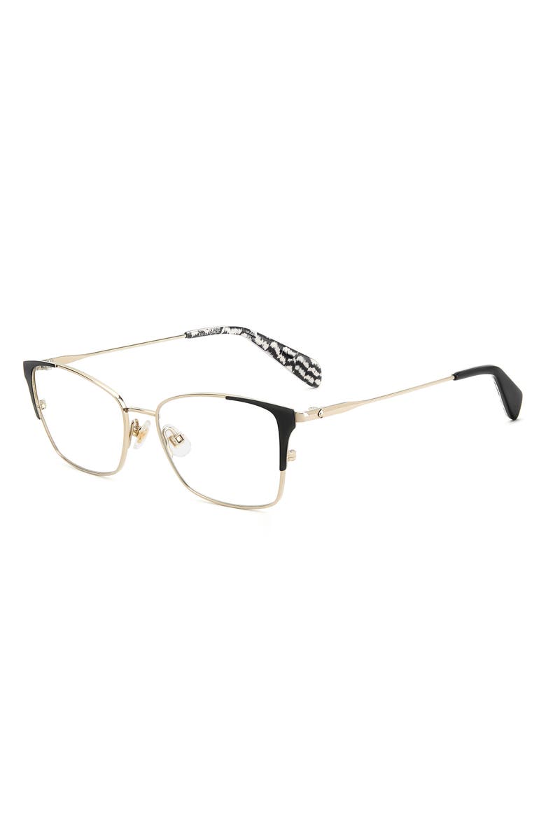 Kate Spade New York arla 52mm rectangular optical glasses, Alternate, color, Black