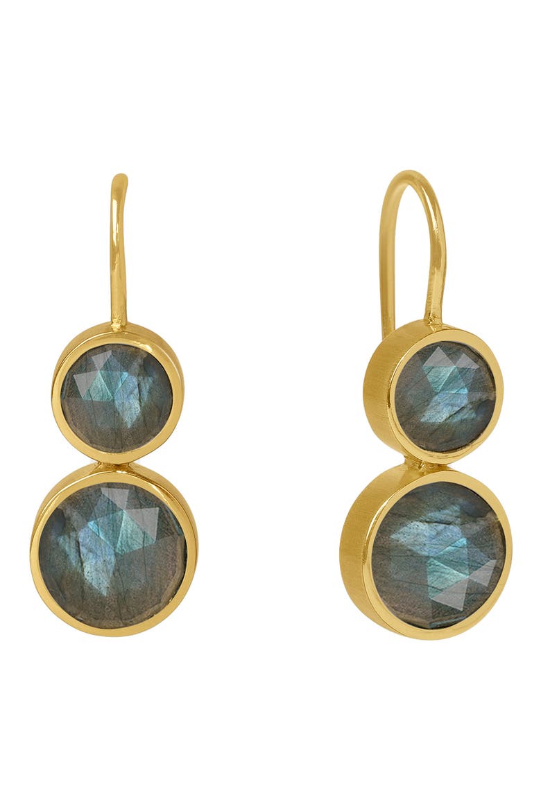 Tulum Double Droplet Earrings, Main, color, LABRADORITE
