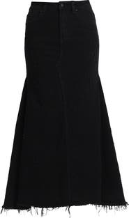 Bayeas Fringe Denim Midi Skirt