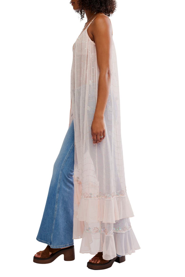 Star of the Show Sequin Mesh Nightgown, Alternate, color, PEACH DUST