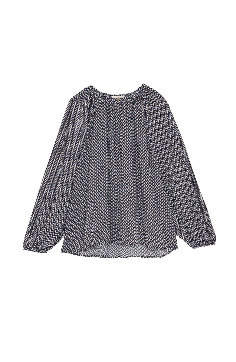 ottod'Ame Abstract Print Satin Shirt, Alternate, color, Blue