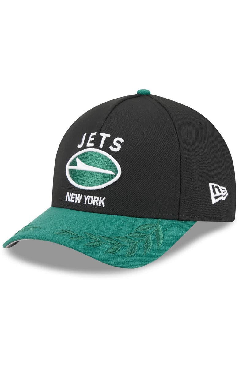 New Era Men's New Era Black/Green New York Jets 2025 NFL Draft 9FORTY A-Frame M-Crown Adjustable Hat, Main, color, Black